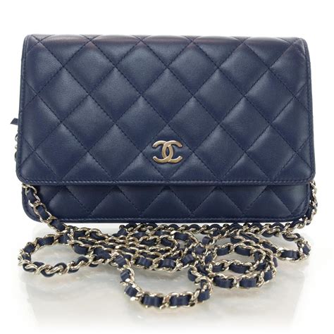 chanel square wallet on chain navy gold|chanel handbags on chain.